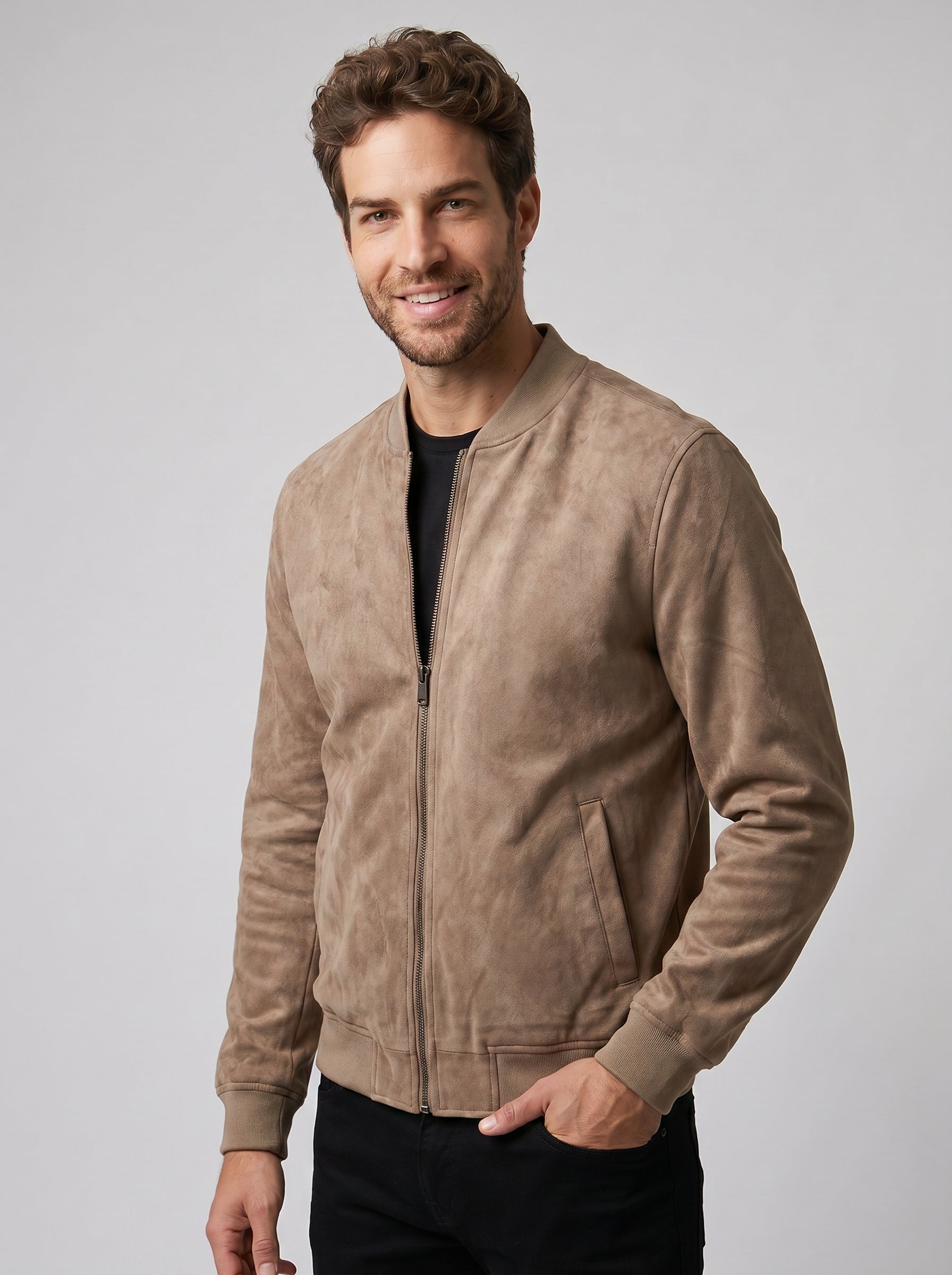 JAQUETA BOMBER SUEDE CAPUCCINO ZIGMA
