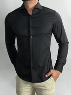 CAMISA M/L TECH SLIM FIT PRETA ZIGMA