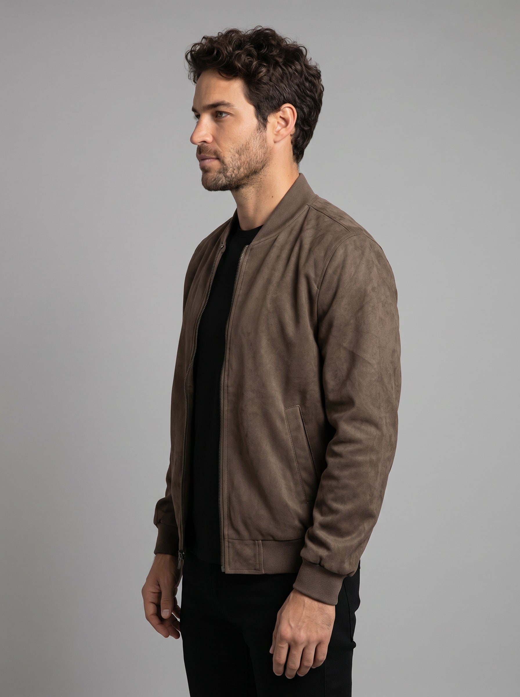 JAQUETA BOMBER SUEDE MARROM ZIGMA
