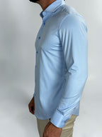 CAMISA SOCIAL M/L FIBRA DE BAMBU AZUL CEU ZIGMA