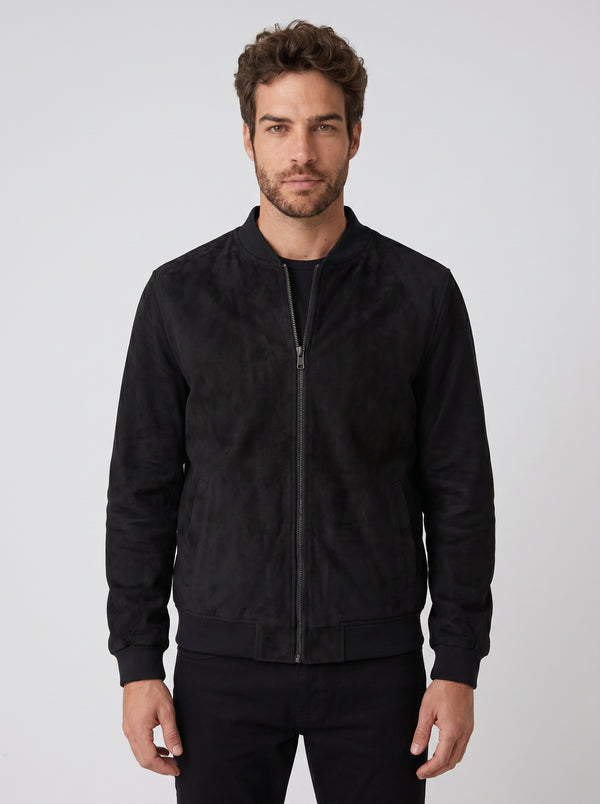 JAQUETA BOMBER SUEDE PRETA ZIGMA