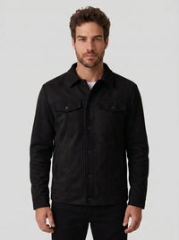 JAQUETA OVERSHIRT SUEDE SHERPA ASPEN PRETA ZIGMA