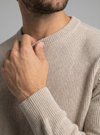 SUETER TRICOT CANELADO AREIA ZIGMA