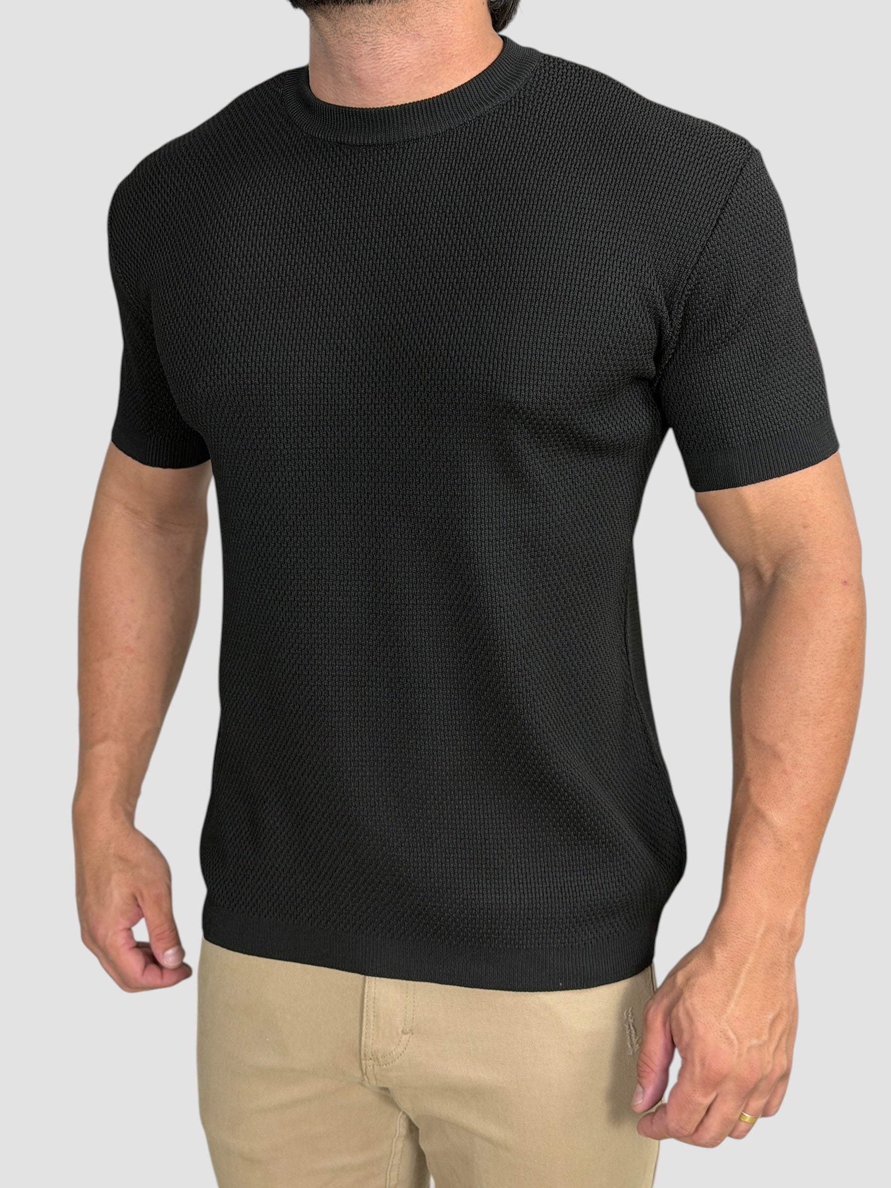 CAMISETA TRICO TEXTURE PRETA ZIGMA