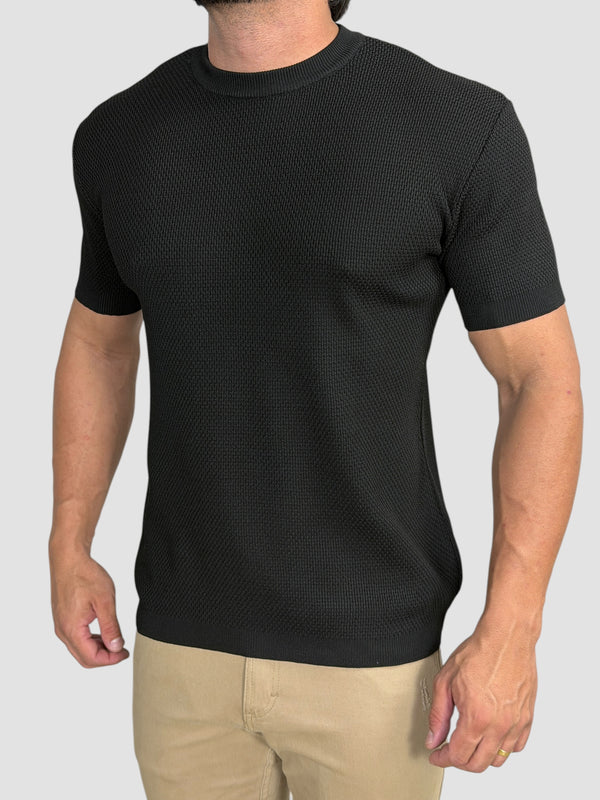 CAMISETA TRICO TEXTURE PRETA ZIGMA