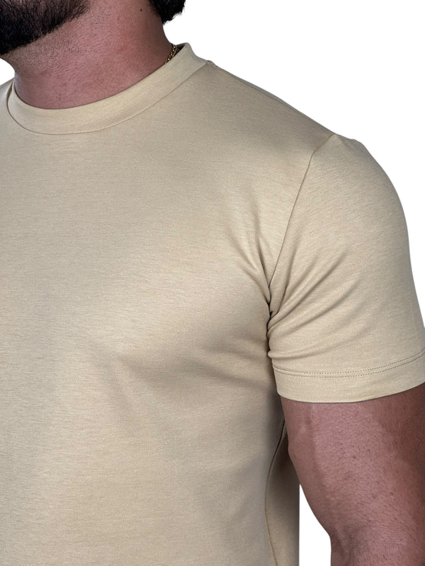 CAMISETA SUPERSOFT GOLA MEDIA  BEGE ZIGMA