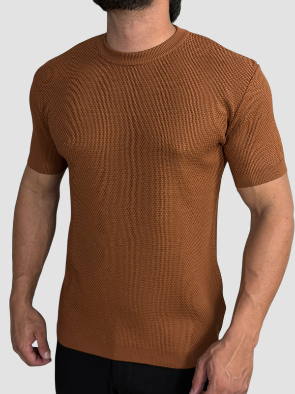 CAMISETA TRICO TEXTURE CASTANHO ZIGMA