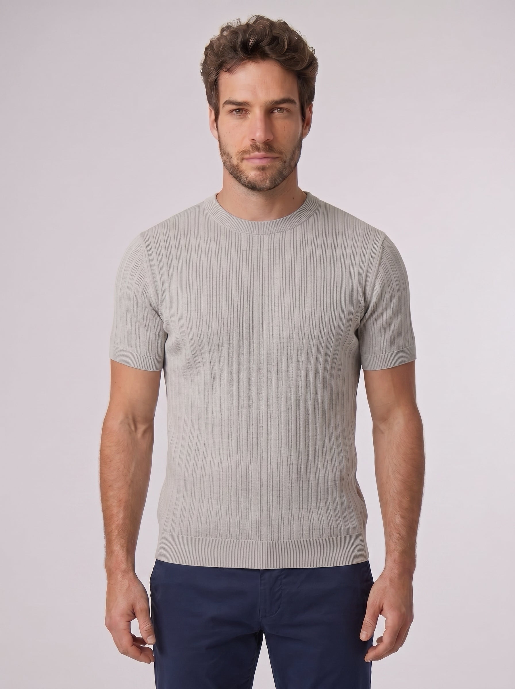 CAMISETA SLIM TRICOT PORTOFINO CINZA ZIGMA