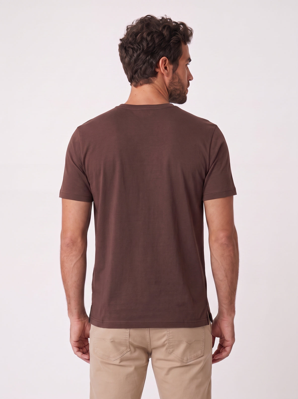 CAMISETA GIZA DUPLO ALGODAO EGIPCIO MARROM ZIGMA