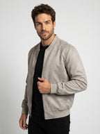 JAQUETA BOMBER SUEDE CINZA ZIGMA