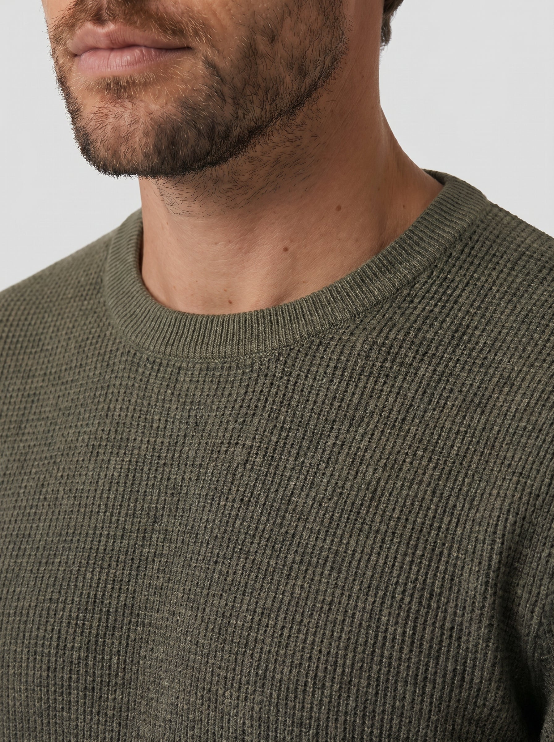 SUETER TRICOT WAFFLE VERDE MILITAR ZIGMA