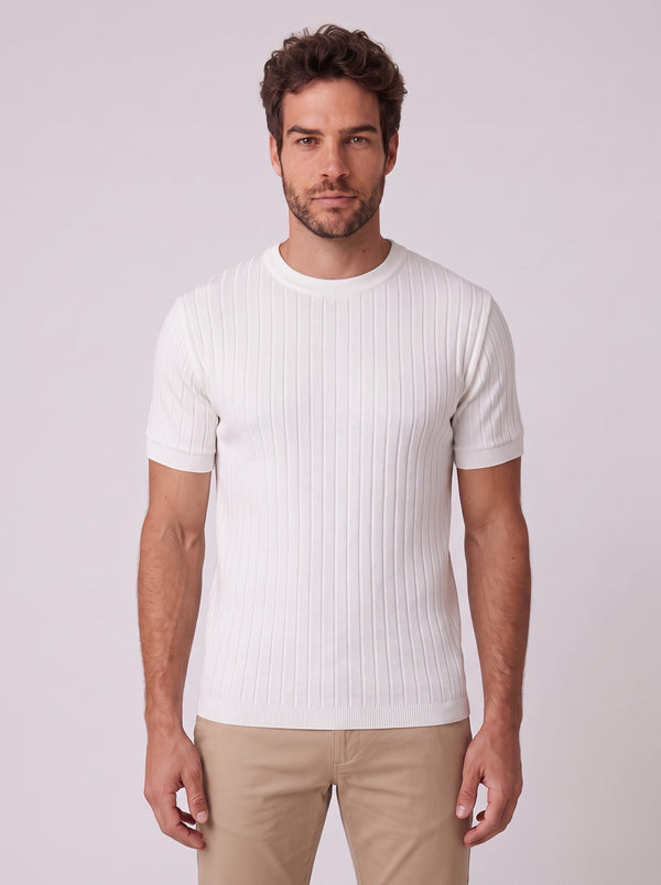 CAMISETA VERONA TRICO CANELADO BRANCO ZIGMA