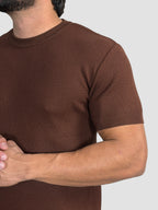 CAMISETA TRICO TEXTURE MARROM ZIGMA