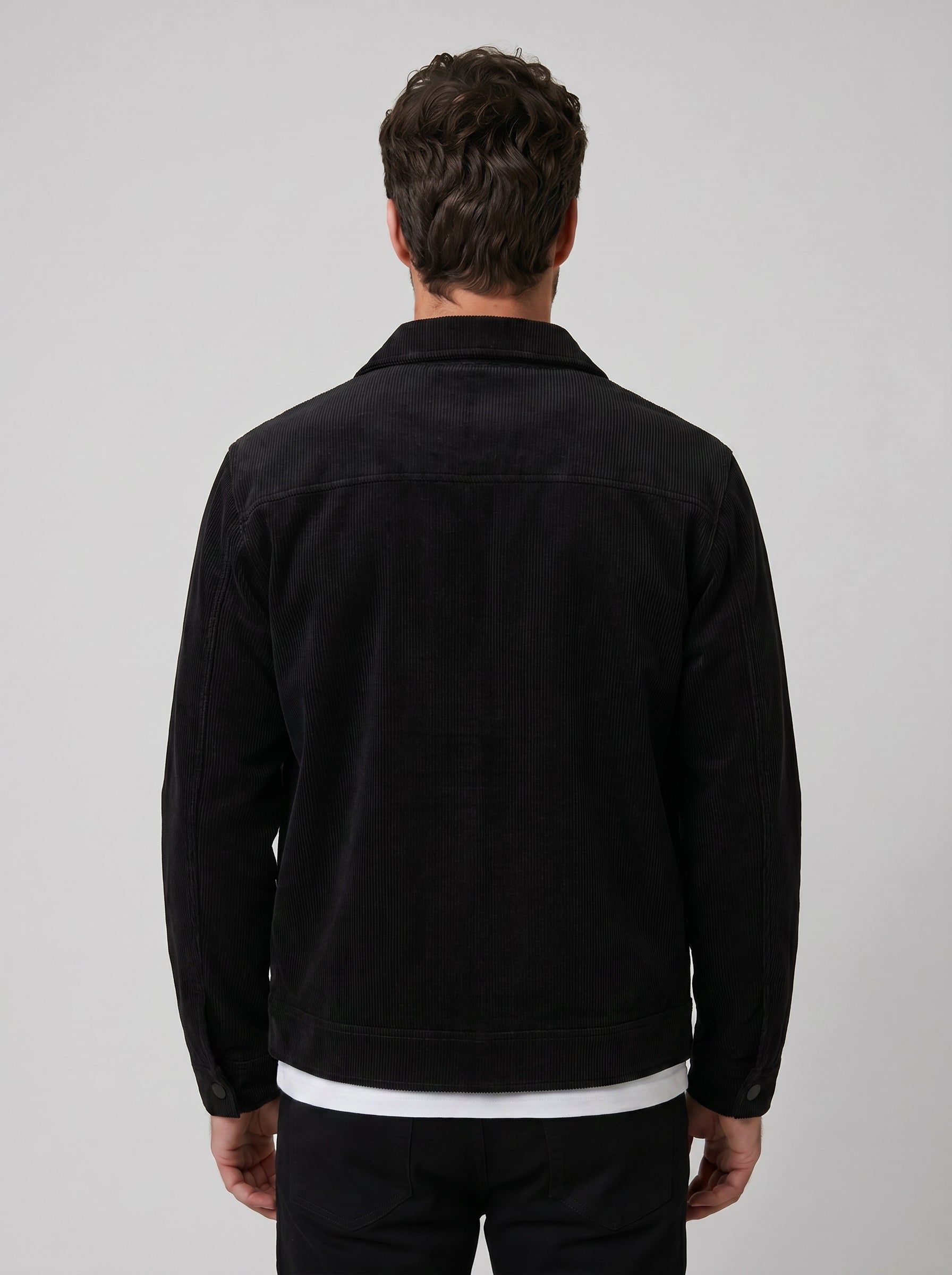 JAQUETA OVERSHIRT COTELÊ PRETA ZIGMA