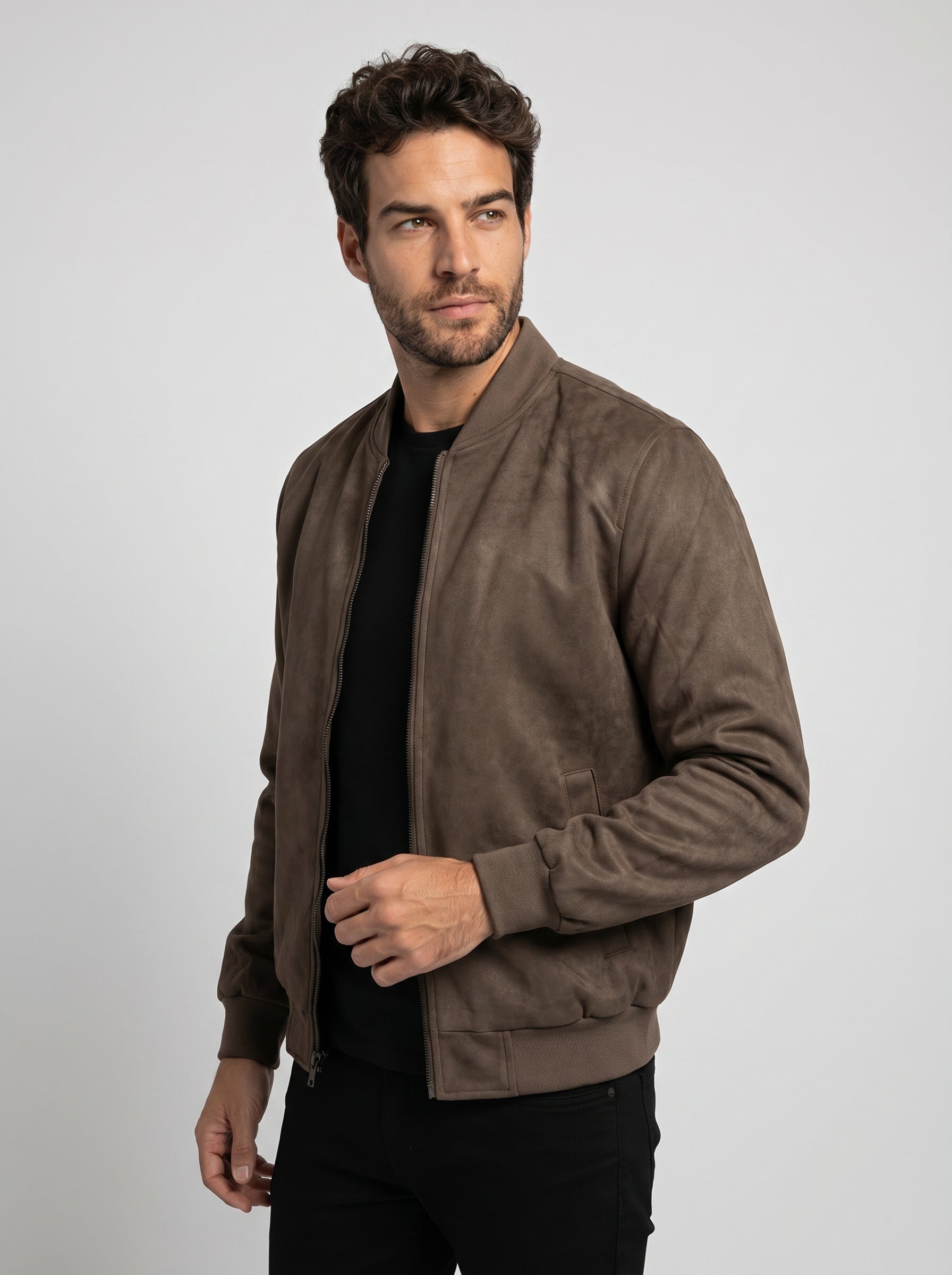 JAQUETA BOMBER SUEDE MARROM ZIGMA