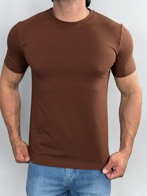 CAMISETA ESSENTIAL COTTON PREMIUM MARROM ZIGMA