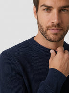 SUETER TRICOT CANELADO AZUL MARINHO ZIGMA