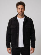 JAQUETA OVERSHIRT COTELÊ PRETA ZIGMA