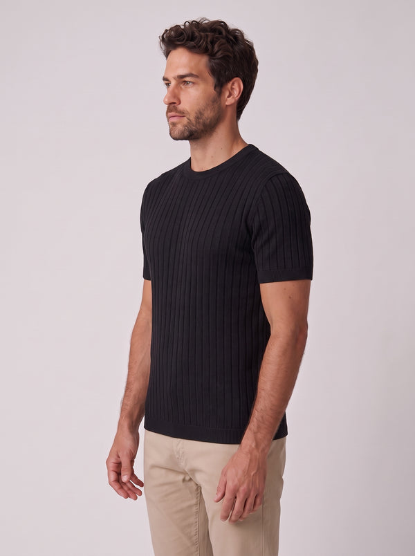 CAMISETA VERONA TRICO CANELADO PRETO ZIGMA