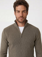 SUETER TRICÔ QUARTER ZIPER TEXTURE VERDE ZIGMA
