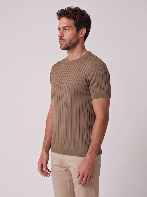 CAMISETA VERONA TRICO CANELADO MARROM ZIGMA
