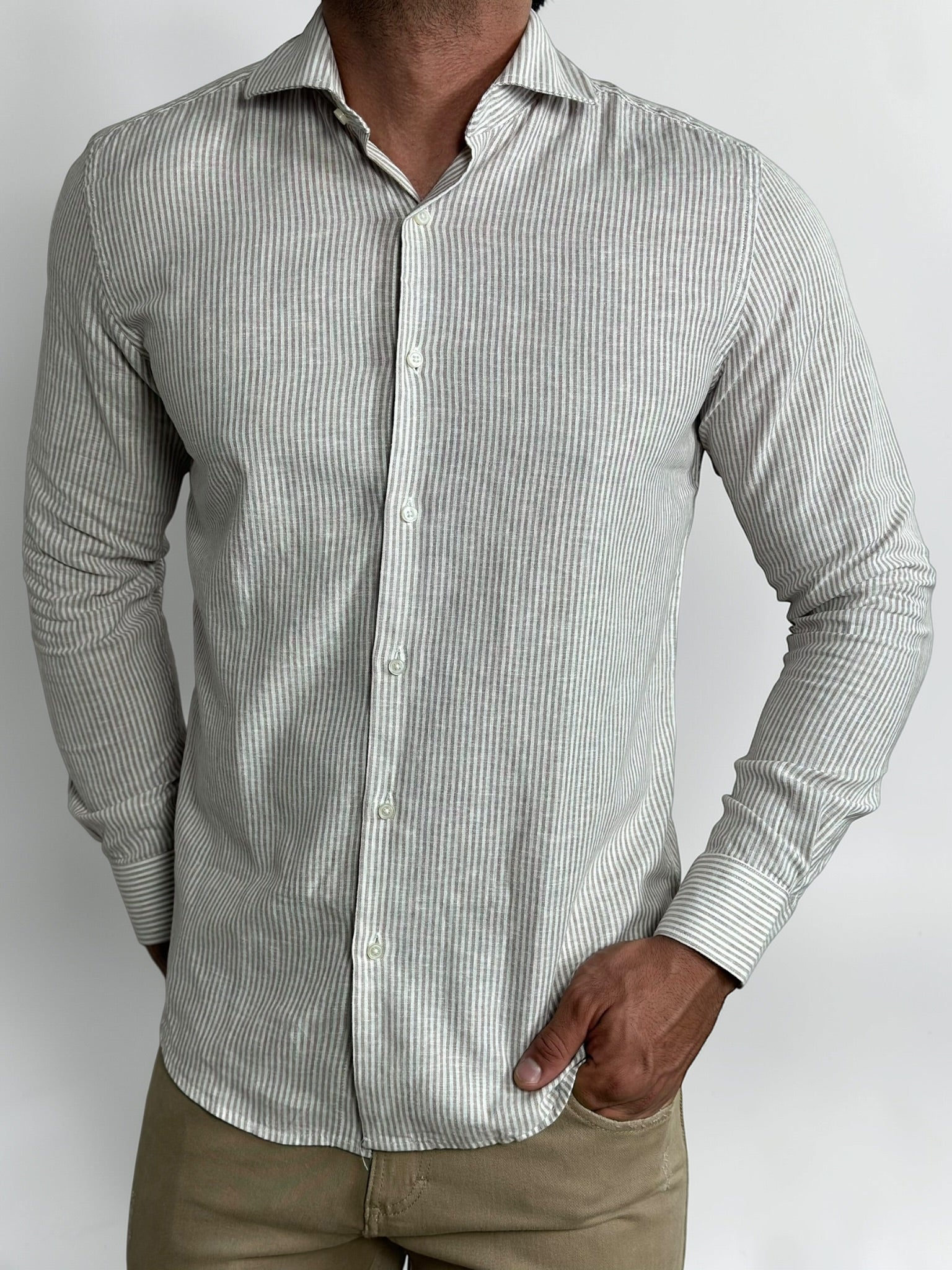 CAMISA M/L LINHO RIVIERA SABBIA ZIGMA
