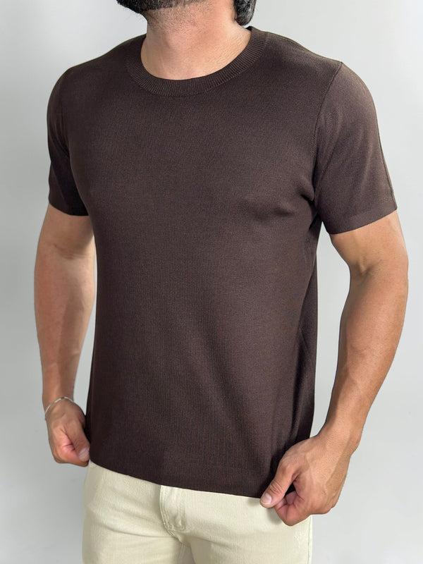 CAMISETA TRICOT SIENA SOFT MARROM ZIGMA