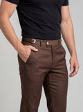 CALÇA ALF VIENA AJUSTE LATERAL MARROM ZIGMA
