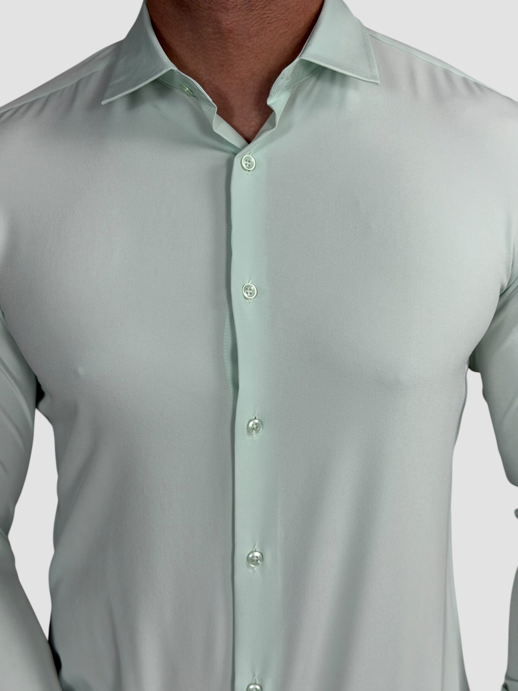 CAMISA M/L TECH SLIM FIT VERDE CLARO ZIGMA
