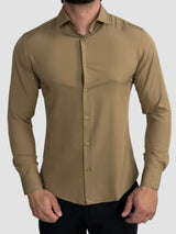 CAMISA M/L TECHMODAL SLIM FIT MARROM ZIGMA