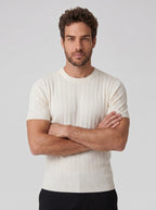 CAMISETA SLIM TRICOT PORTOFINO CREME ZIGMA