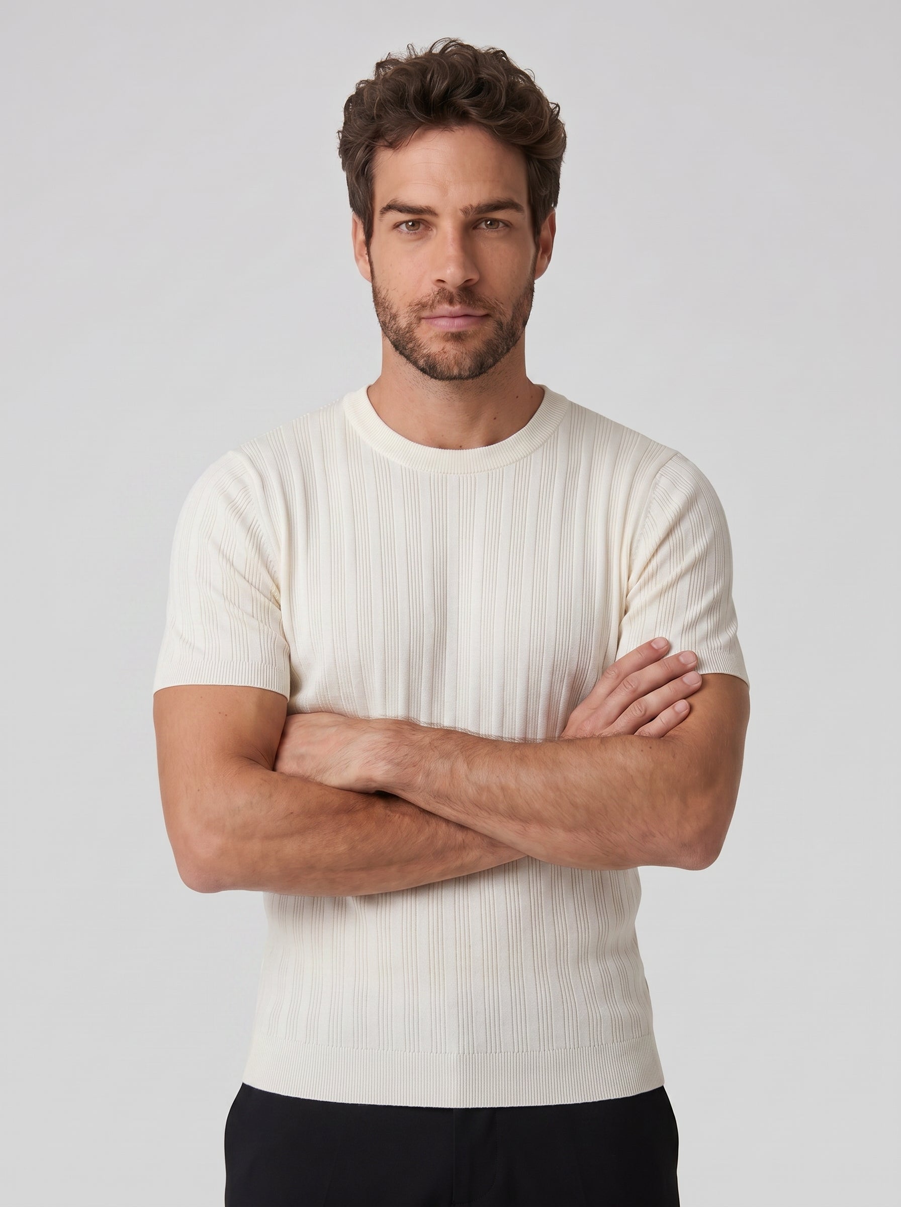 CAMISETA SLIM TRICOT PORTOFINO CREME ZIGMA