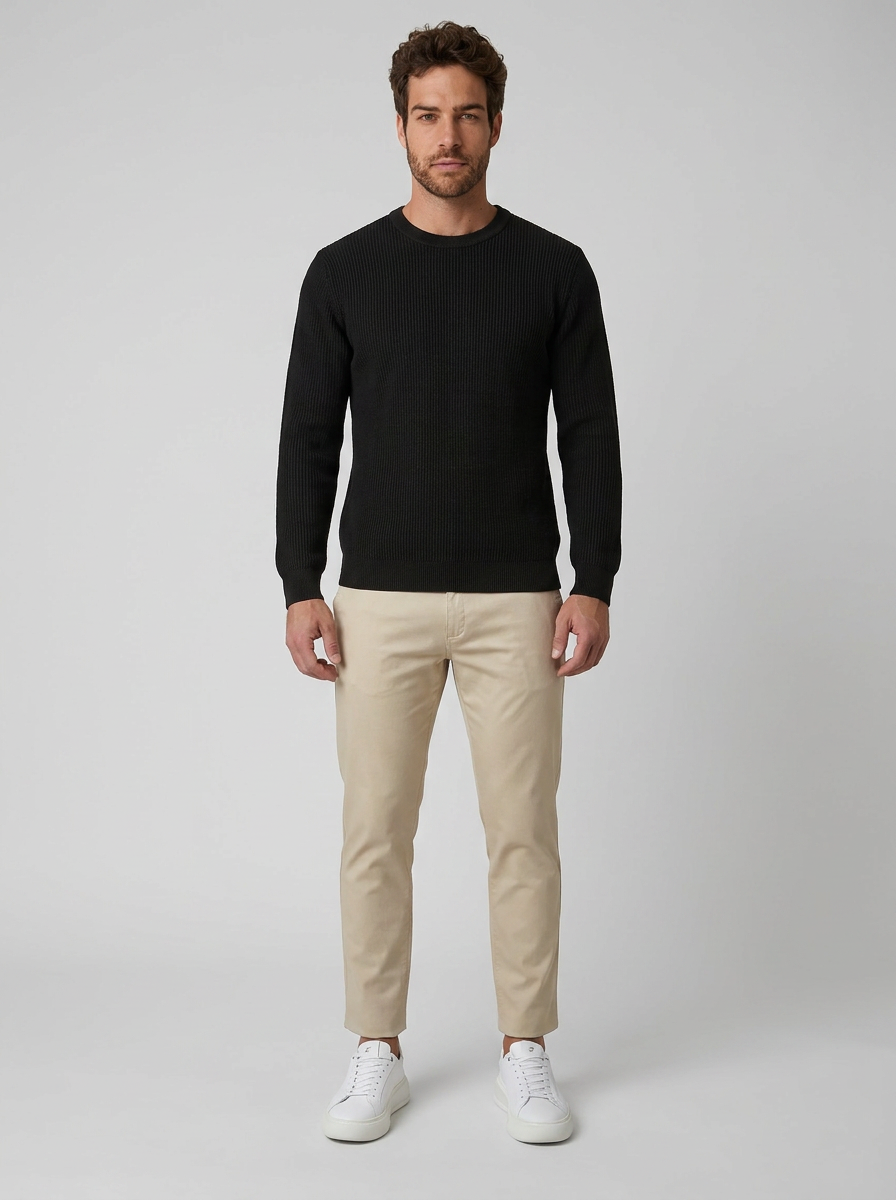 SUETER TRICO TEXTURE PRETO ZIGMA