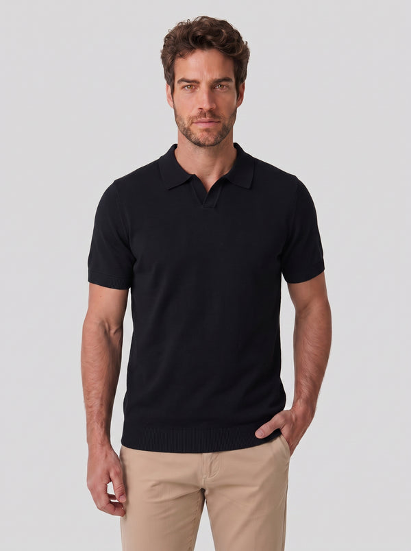 POLO V TRICOT ITALIANO PRETA ZIGMA