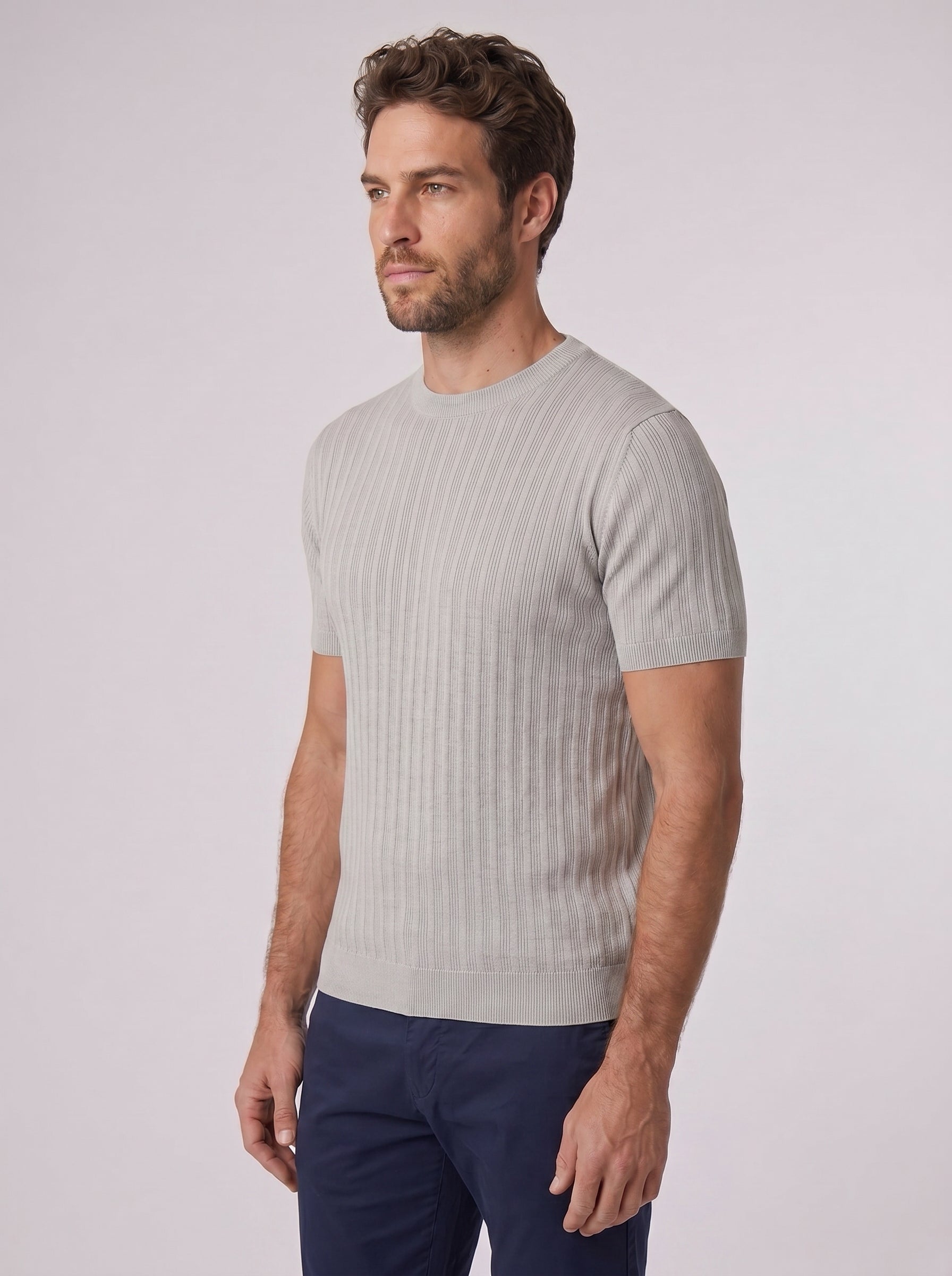 CAMISETA SLIM TRICOT PORTOFINO CINZA ZIGMA
