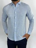 CAMISA M/L LINHO PREMIUM AZUL ZIGMA