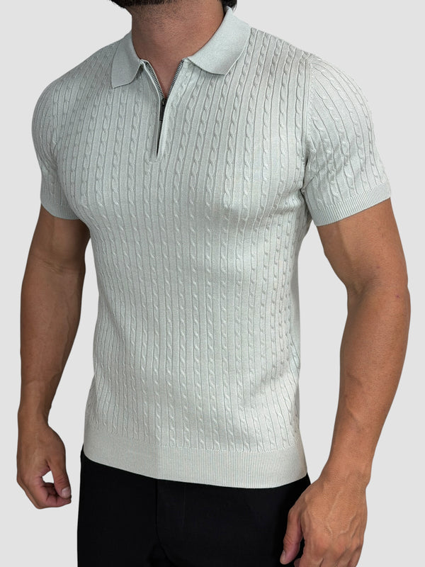 POLO TRICOT INTRECCIO CINZA ZIGMA