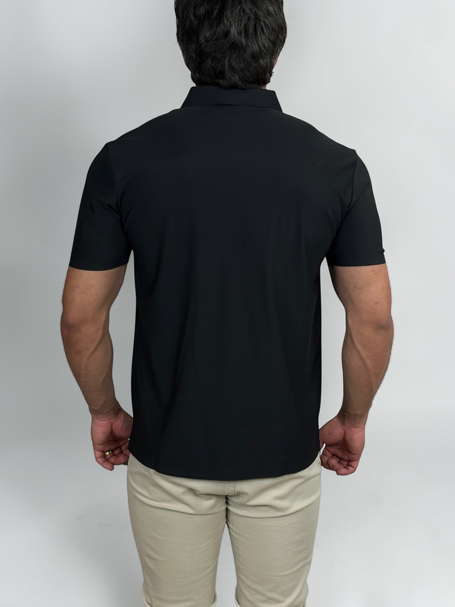 POLO ZIPER TECH ELASTANO/POLIAMIDA PRETO ZIGMA
