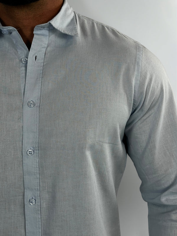 CAMISA M/L LINHO BLEND AZUL CLARO ZIGMA