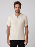 POLO V TRICOT MONACO CREME ZIGMA