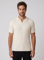 POLO V TRICOT MONACO CREME ZIGMA