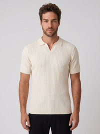 POLO V TRICOT MONACO CREME ZIGMA