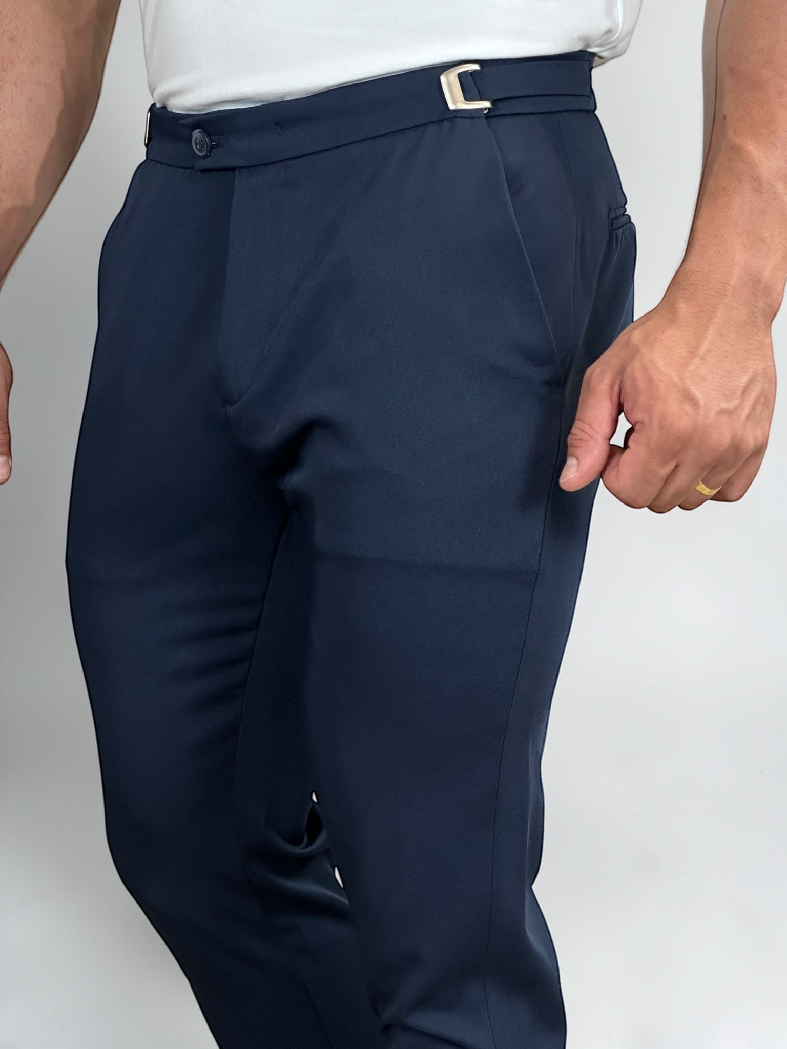CALÇA ALF VIENA AJUSTE LATERAL MARINHO ZIGMA