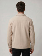 JAQUETA OVERSHIRT COTELÊ BEGE ZIGMA