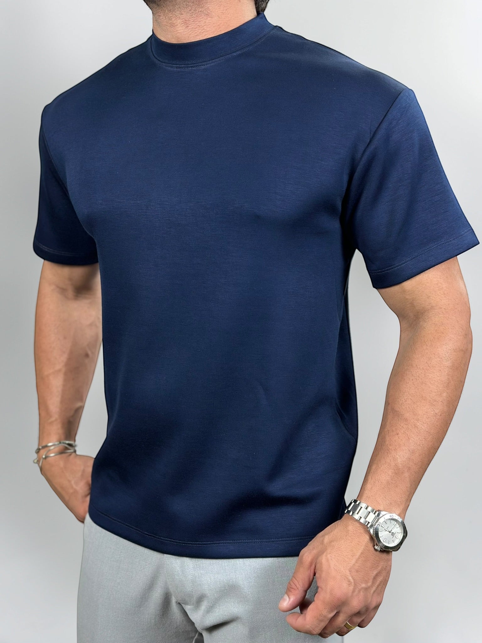 CAMISETA OVERSIZED VELLUTO SOFT AZUL MARINHO ZIGMA