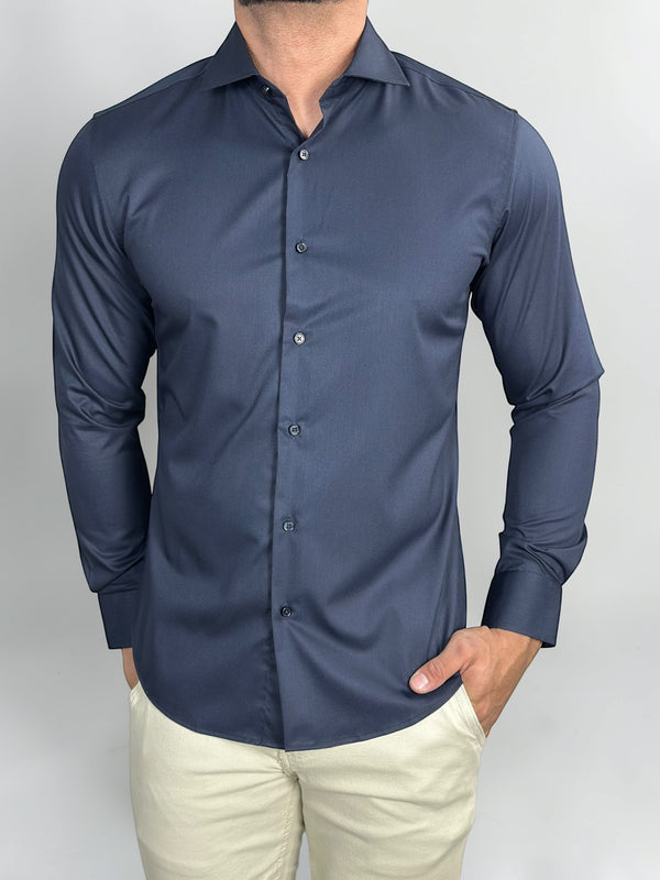 CAMISA M/L TECHMODAL REGULAR AZUL MARINHO ZIGMA