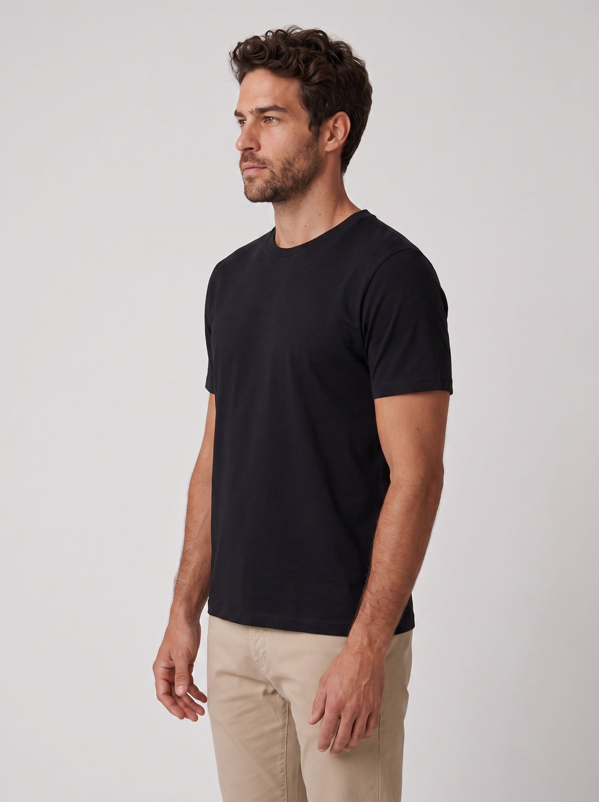CAMISETA GIZA DUPLO ALGODAO EGIPCIO PRETO ZIGMA
