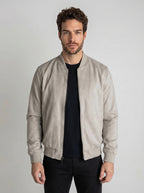 JAQUETA BOMBER SUEDE CINZA ZIGMA