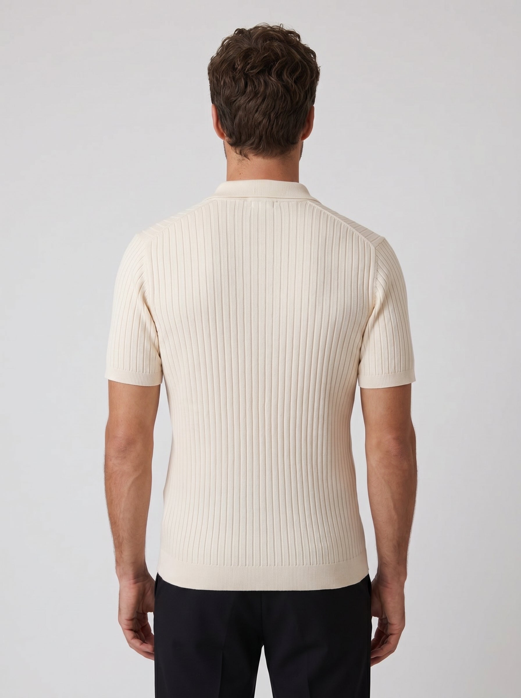 POLO V TRICOT MONACO CREME ZIGMA
