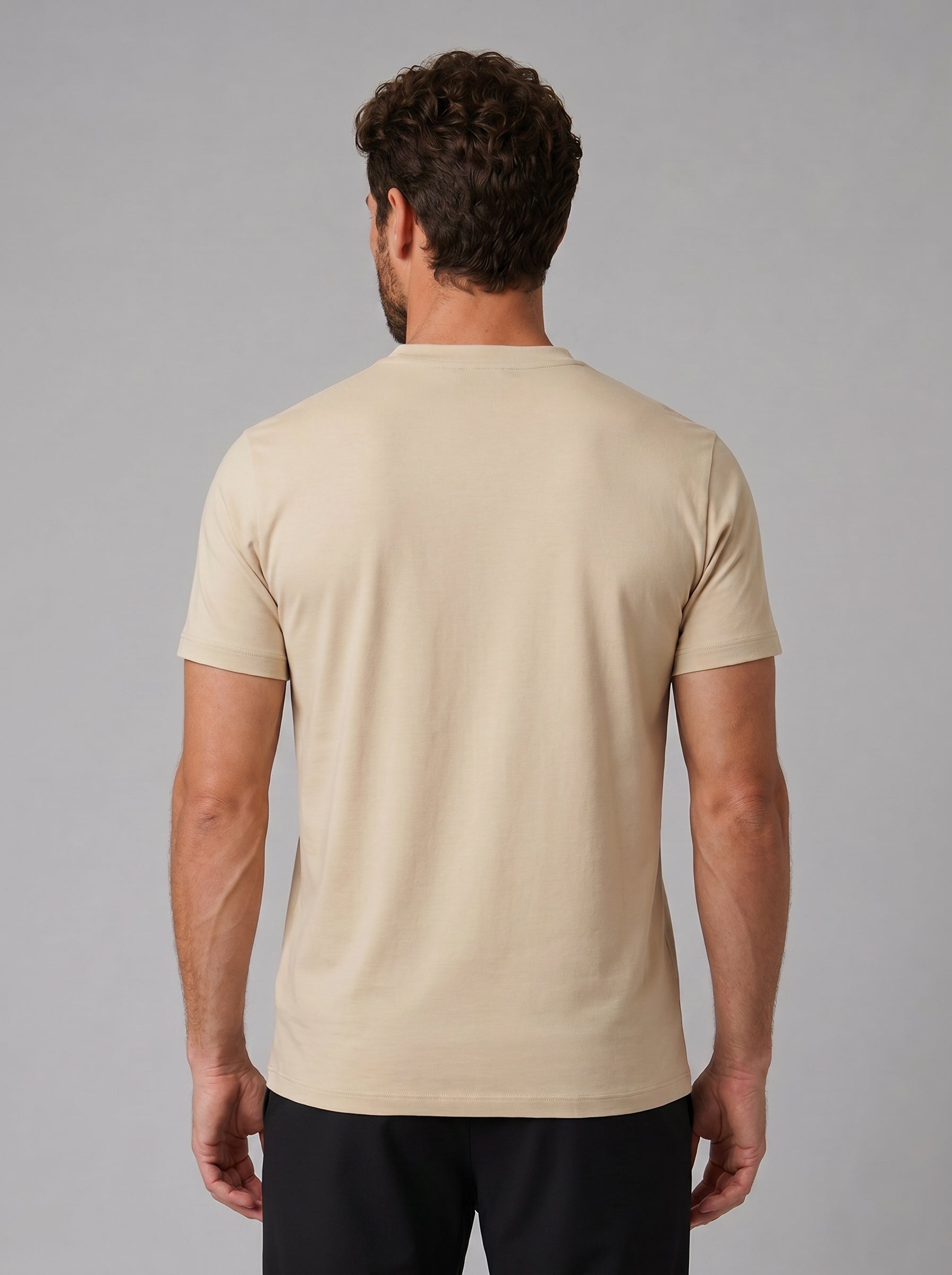 CAMISETA SUEDINE GOLA CRUZADA AREIA ZIGMA